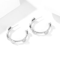 Creative Round Pieces C-shaped Stainless Steel Earrings main image 2