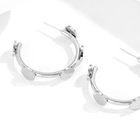 Creative Round Pieces C-shaped Stainless Steel Earrings sku image 2