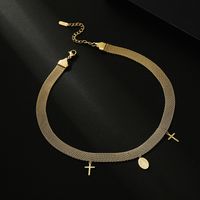 New Style Snake Bone Chain Stainless Steel 14k Rose Gold Plated Necklace main image 6