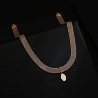 New Style Snake Bone Chain Stainless Steel 14k Rose Gold Plated Necklace main image 2