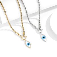 Geometric Hemp Flowers Chain Devil's Eye Necklace Set Stainless Steel Twist Metal Necklace main image 3