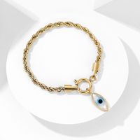 Geometrische Hanf Blumen Kette Teufel Auge Halskette Set Edelstahl Twist Metall Halskette sku image 4