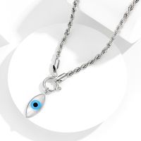 Geometric Hemp Flowers Chain Devil's Eye Necklace Set Stainless Steel Twist Metal Necklace sku image 2