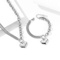 Fashion Women's Necklace Love Heart Romantic Necklace Gold Gorgeous Necklace Set main image 5