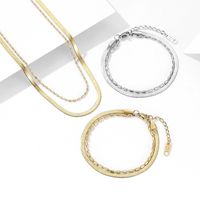 Fashion Snake Bone Chain Double-layer Stainless Steel Necklace main image 1