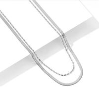 Fashion Snake Bone Chain Double-layer Stainless Steel Necklace sku image 4