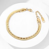 Fashion Snake Bone Chain Double-layer Stainless Steel Necklace sku image 1
