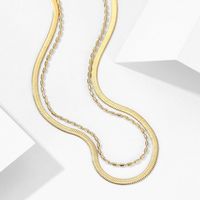 Fashion Snake Bone Chain Double-layer Stainless Steel Necklace sku image 3