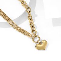 Fashion Women's Necklace Love Heart Romantic Necklace Gold Gorgeous Necklace Set sku image 4