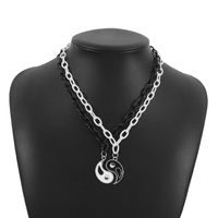 Simple Style Asymétrique Dripping Huile Tai Chi Collier main image 3