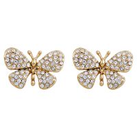 New Butterfly Shape Inlaid Color Rhinestone Alloy Stud Earrings main image 4