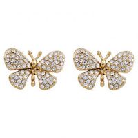 New Butterfly Shape Inlaid Color Rhinestone Alloy Stud Earrings sku image 1