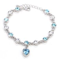 Simple Style Heart Shape Alloy Inlay Rhinestones Women's Bracelets sku image 3