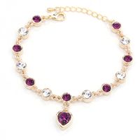 Simple Style Heart Shape Alloy Inlay Rhinestones Women's Bracelets sku image 13