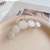 Round Barrettes Back Head Catch Summer Transparent Resin Hair Claw Clips main image 4