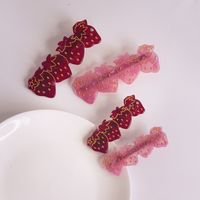 Cute Strawberry Barrettes Korean Pink Headdress Hairpin Bang Clip Bar Hairclip main image 2