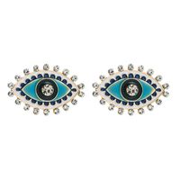 Alliage Diamant Boucles D'oreilles Oeil De Diable Coloré Eye Clous D'oreille En Gros main image 2