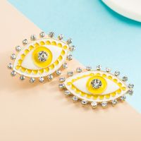 Alloy Diamond Devil's Eye Earrings Colorful Eye Ear Studs Wholesale sku image 1