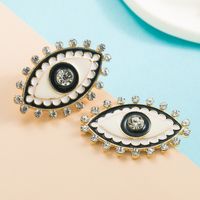 Alloy Diamond Devil's Eye Earrings Colorful Eye Ear Studs Wholesale sku image 3