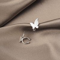 Copper Ear Clip Butterfly Ear Clip Golden Silver Color Stud Earrings sku image 15