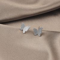 Copper Ear Clip Butterfly Ear Clip Golden Silver Color Stud Earrings sku image 13