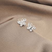 Copper Ear Clip Butterfly Ear Clip Golden Silver Color Stud Earrings sku image 21