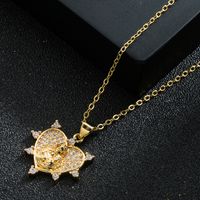 Fashion Mother's Day New Hollow Love Mom Pendant Brass Micro-inlaid Gold-plated Necklace main image 4
