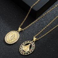 Europe And America Cross Border Supply Personalized Pendant Virgin Mary Necklace Religious Clavicle Chain Copper Micro Inlaid Zircon Spot main image 5