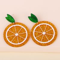 Acrylic Orange High-profile Figure Lemon Long Earrings main image 2