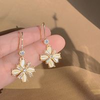 Opal Flower Fashio Earrings Summer Copper Stud Earrings main image 3