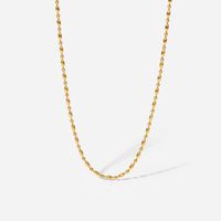 Mode Einfache 18k Gold Überzogen Oval Bead Kette Edelstahl Halskette Frauen Ornament main image 5