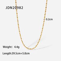 Fashion Simple 18k Gold Plated Oval Bead Chain Stainless Steel Necklace Women's Ornament sku image 1