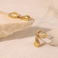 Fashion Creative 14k Gold Stainless Steel Water Drop Pendant Women's Earrings main image 6
