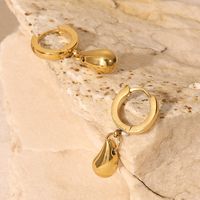 Fashion Creative 14k Gold Stainless Steel Water Drop Pendant Women's Earrings main image 4