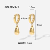 Fashion Creative 14k Gold Stainless Steel Water Drop Pendant Women's Earrings sku image 1