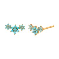 Fashion Geometric Water Drop Leaf Round Turquoise Copper Earrings sku image 3