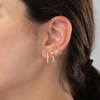 Simple Style Geometric Copper Inlaid Zircon Asymmetric Earrings main image 2