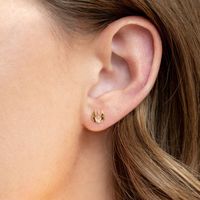 Copper Plating 18k Real Gold Color Retaining Stud Earrings main image 1