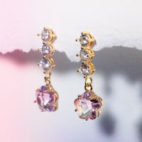 Flower Stud Earrings Micro Inlaid Zircon Delicate Earrings Wholesale main image 2