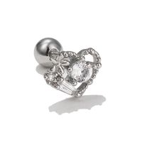 Love Butterfly Moon Ear Bone Nail Stainless Steel Rod Piercing Twist Ball Ear Stud sku image 12