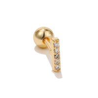 Simple Style Triangle Geometric Brass Zircon Cartilage Earrings sku image 1