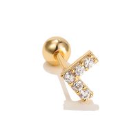 Simple Style Triangle Geometric Brass Zircon Cartilage Earrings sku image 10