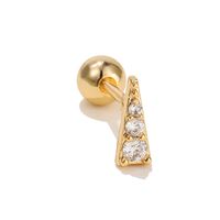 Simple Style Triangle Geometric Brass Zircon Cartilage Earrings sku image 7
