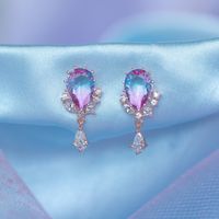 Exquisite Geometric Water Drop Zircon Earrings Jewelry Accessories main image 4