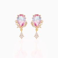 Exquisite Geometric Water Drop Zircon Earrings Jewelry Accessories main image 3