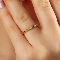 Princess Cute Basic C Shape Copper Gold Plated Gold Plated Rings In Bulk main image 1
