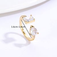 Fashion Simple Copper Material Plating 18k Gold Open-end Zircon Ring main image 3