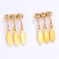 Fashion Simple Copper Electroplated 18k Gold Zircon Sequins Charm Earrings main image 3