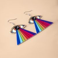 Fashion Geometric Rainbow Eye Printing Arylic Acrylic Earrings main image 1
