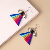Fashion Geometric Rainbow Eye Printing Arylic Acrylic Earrings main image 3